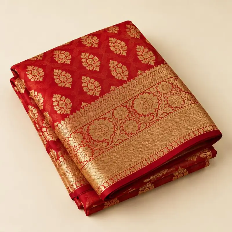 Banarasi Silk Saree – Crimson Zari